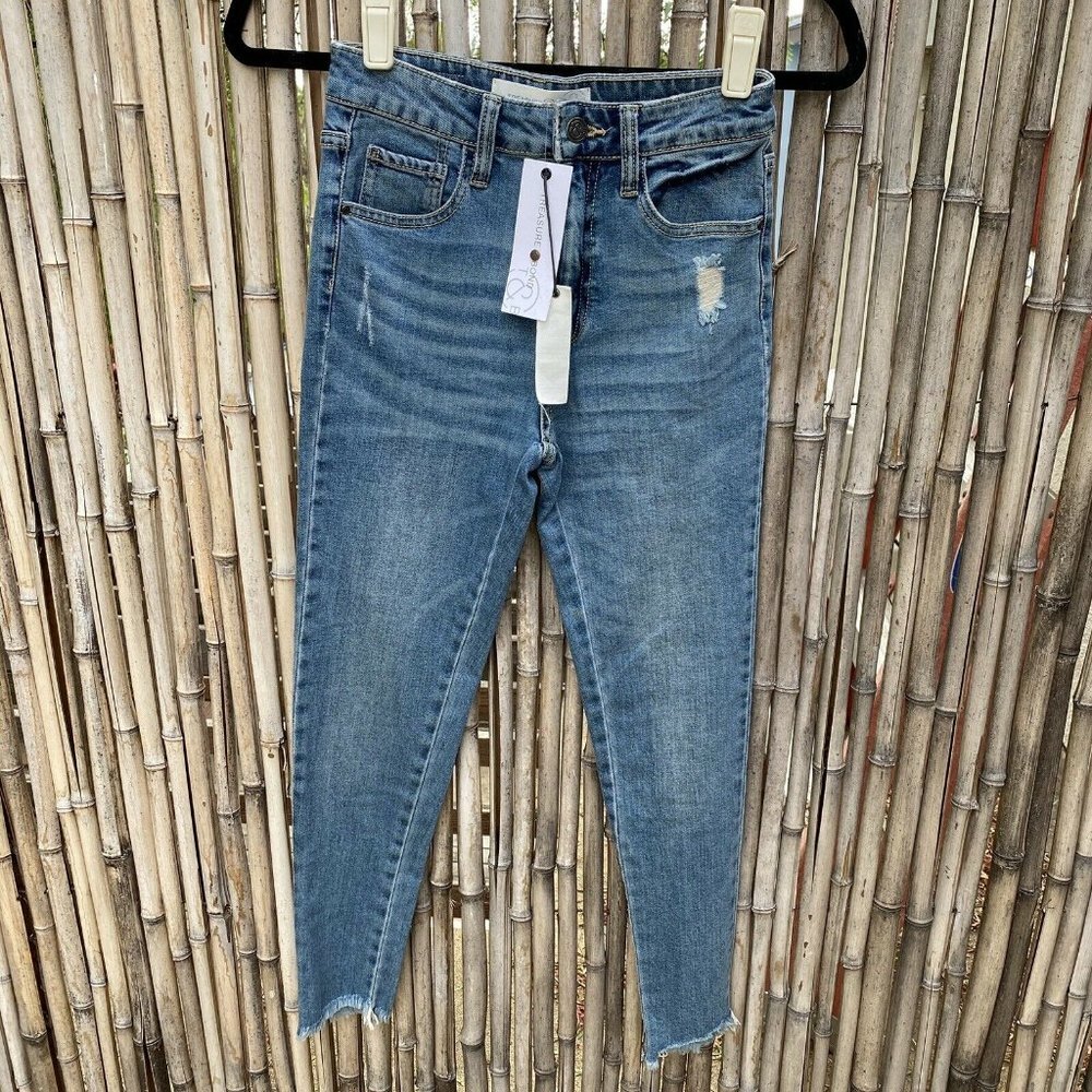 Treasure And bond Skinny Distressed Raw Hem Jeans